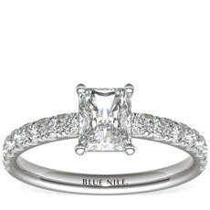 Scalloped Pavé Diamond Engagement Ring in Platinum (3/8 ct. tw.)